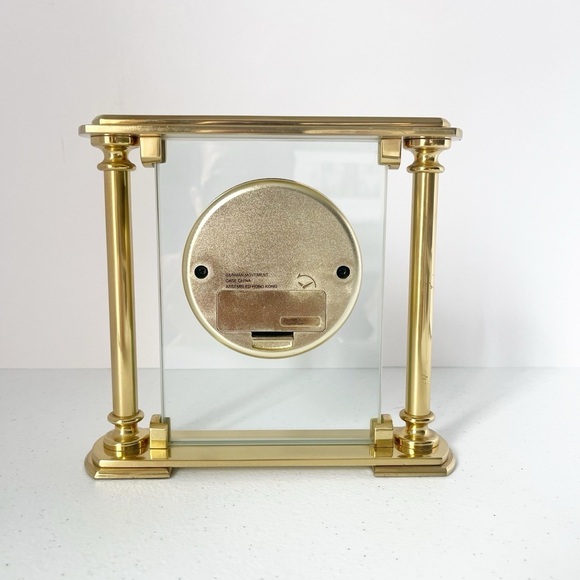 Seth Thomas Brass Plated Quartz Mantle Clock - Picture 2 of 5